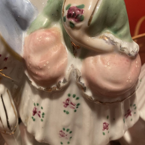 Vintage 40’s-50’s Boudoir lamps, porcelain Victorian figures made in Japan. - Picture 15 of 17
